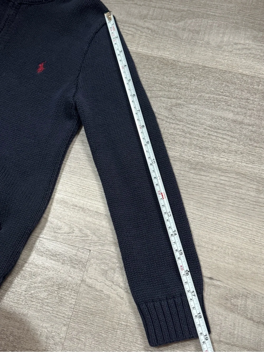 Polo Ralph Lauren Boys Full Zip Cotton Sweater Jacket Navy Blue Size 7